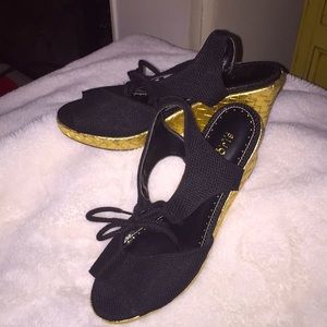 Bijou New York Woven Open-Toe Heeled Shoes